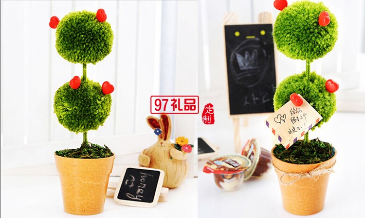 幸福樹形便簽 創意名片辦公室座桌面擺件定制公司廣告禮品