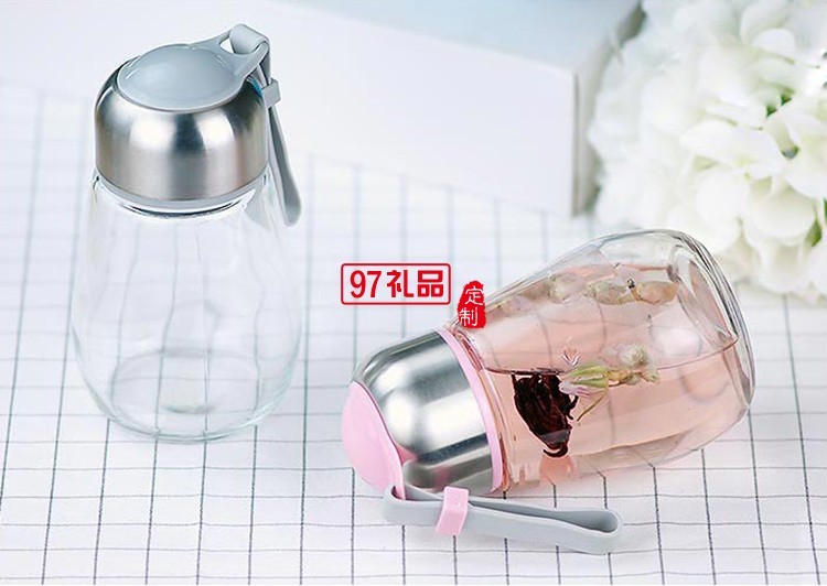 創意企鵝杯玻璃杯禮品定制廣告促銷杯子花茶隨手杯定制LOGO