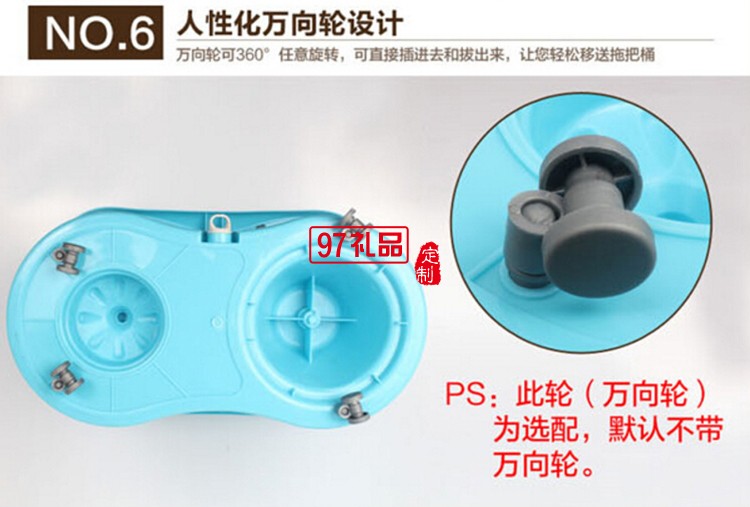 定制家居禮品  不銹鋼雙驅動好神拖 家用手壓旋轉拖把桶