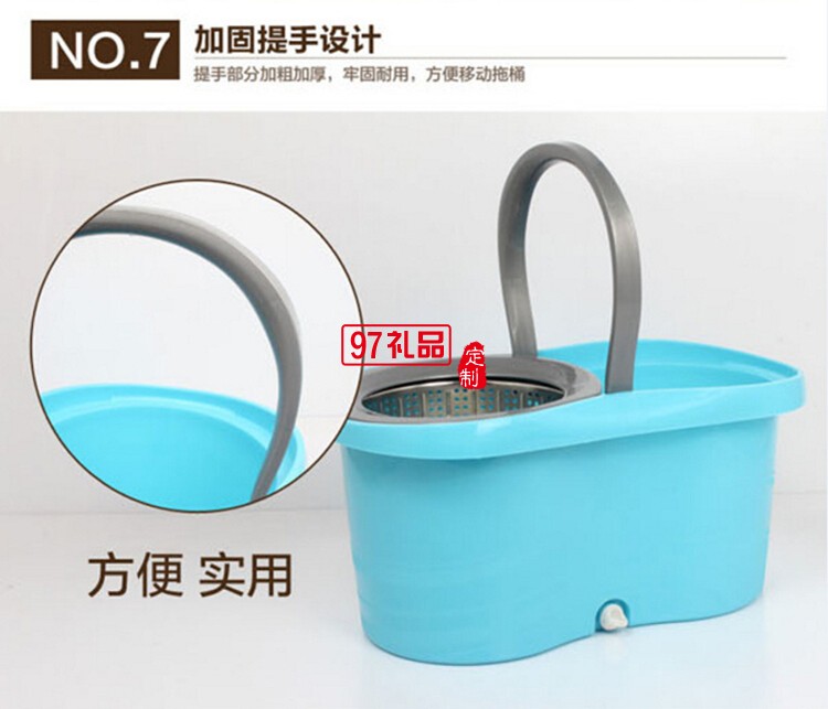 定制家居禮品  不銹鋼雙驅動好神拖 家用手壓旋轉拖把桶