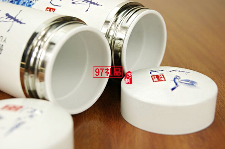 陶瓷保溫杯 青花陶瓷杯 創明定制案例