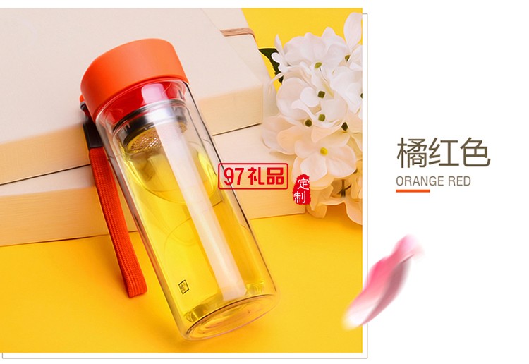 雙層玻璃杯 創意便攜茶杯 車載隔熱水杯