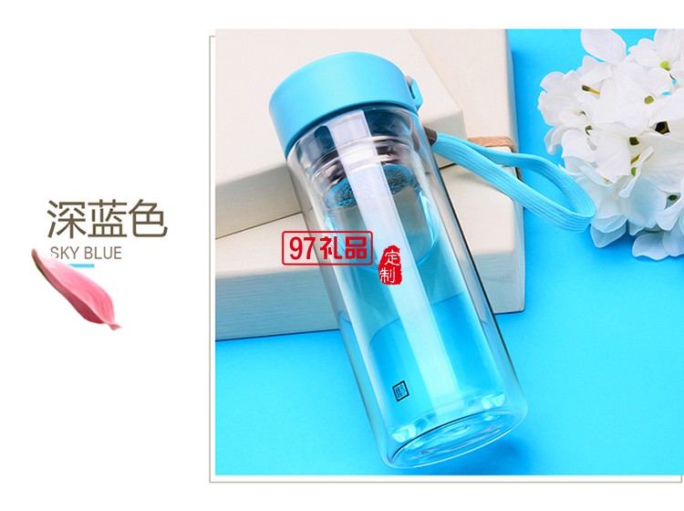 雙層玻璃杯 創意便攜茶杯 車載隔熱水杯