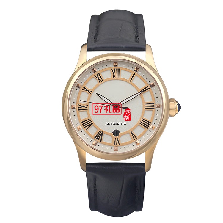 中國銀行商務禮品定制 機械男士真皮手表