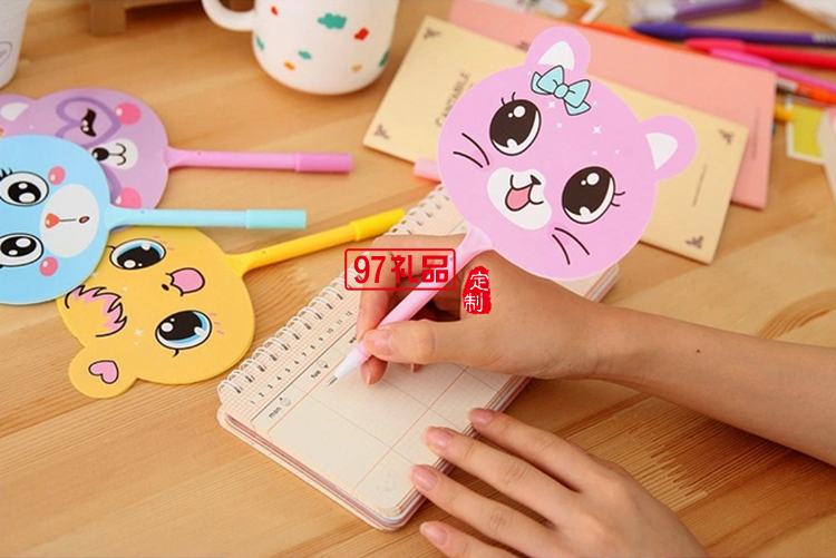 廣告筆可印LOGO小學生獎品圓珠筆兒童可愛卡通扇子筆