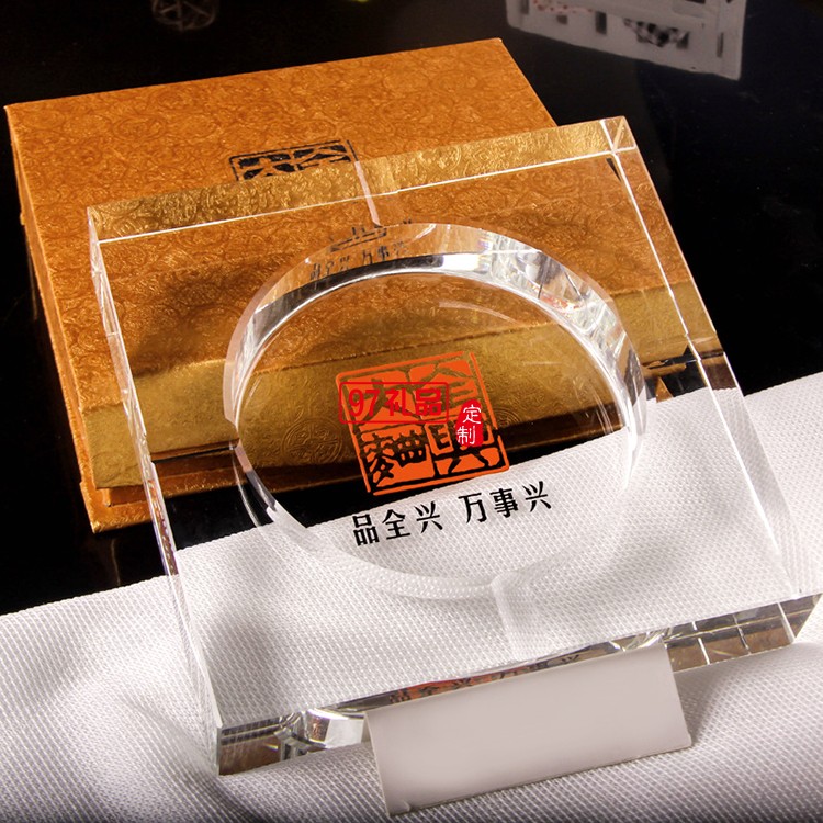 方形水晶煙灰缸  全興酒業定制開業禮品