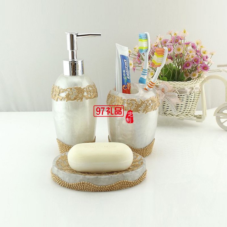 歐式樹脂衛浴五件套酒店用品套件