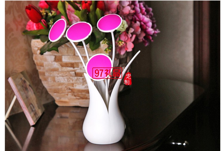 創意USB花瓶燈 小夜燈 氛圍燈 可印LOGO