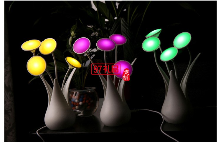 創意USB花瓶燈 小夜燈 氛圍燈 可印LOGO