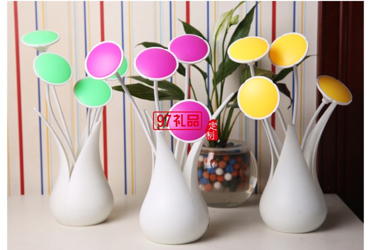 創意USB花瓶燈 小夜燈 氛圍燈 可印LOGO