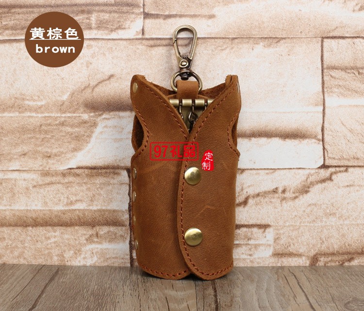創意個性鑰匙扣原創頭層牛皮腰掛鎖匙包