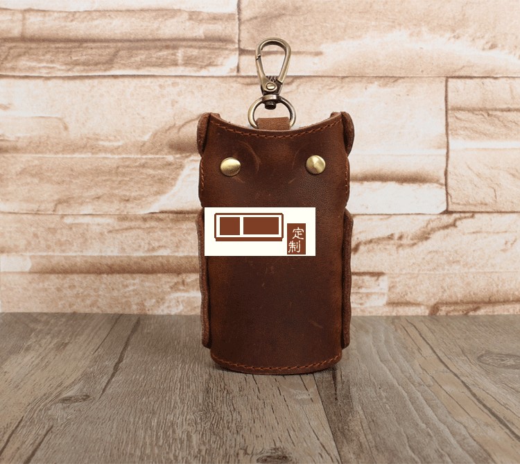 創意個性鑰匙扣原創頭層牛皮腰掛鎖匙包