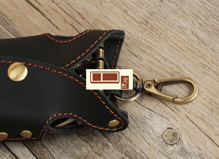 創意個性鑰匙扣原創頭層牛皮腰掛鎖匙包