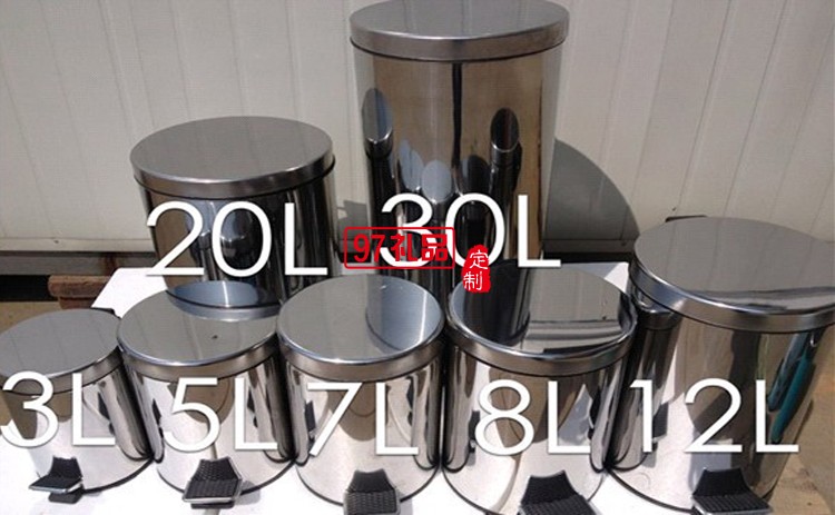 不銹鋼腳踏式垃圾桶圓形腳踩家用衛生桶