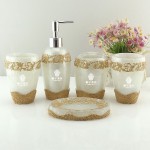 歐式樹脂衛浴五件套酒店用品套件