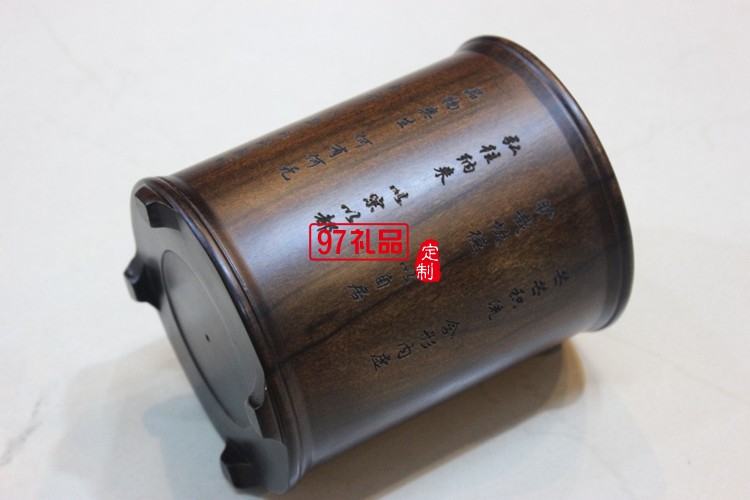 學校慶典商務禮品 紅木筆筒 河南財經政治大學定制案例