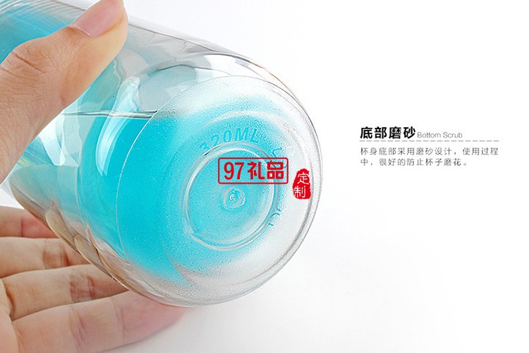 雙層塑料杯子 創意便攜運動水杯 學生隨手杯