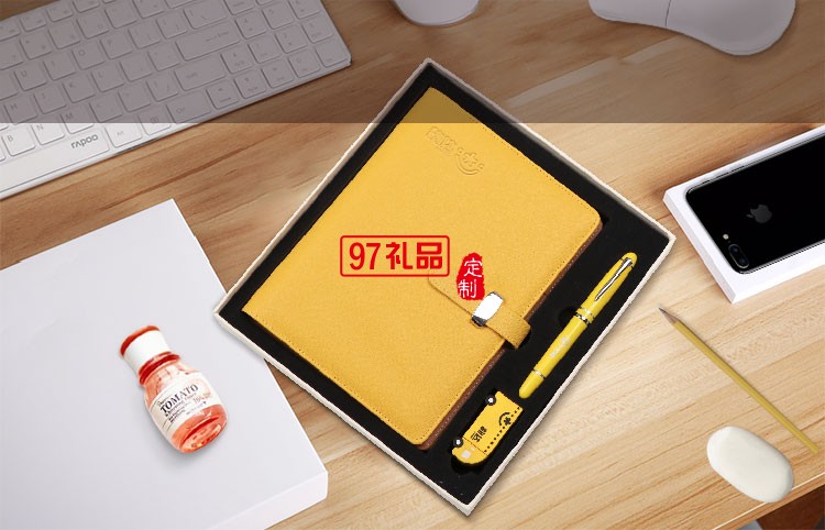 商務筆記本套裝 筆記本+筆+U盤 韻達定制案例
