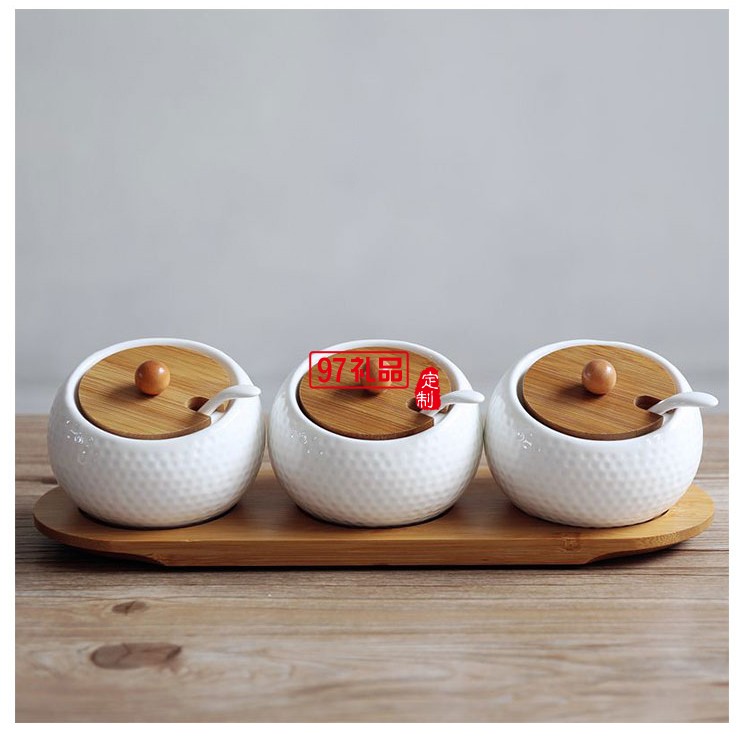 高爾夫調味罐套裝 陶瓷調味罐套裝  定制logo