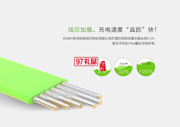 安卓蘋果二合一充電線   面條線 數據線一拖二