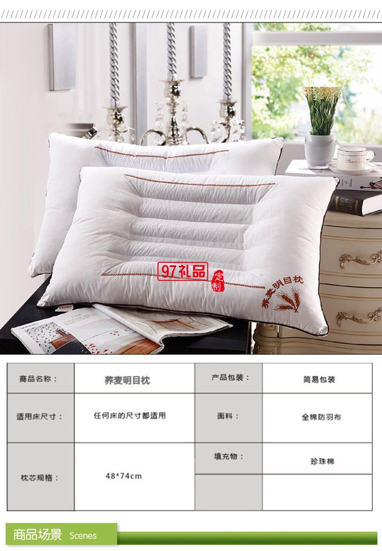 決明子明目枕頸椎養生蕎麥枕頭保健枕芯