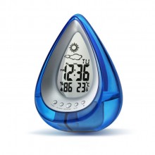 創意環保水動力發電水能鐘 水滴型天氣預報時鐘 desk clock