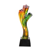 創意五角星星獎杯 高檔水琉璃樹脂獎杯定制