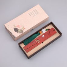 創意古典黑檀書簽 手工鑲銀復古書簽 鏤空荷花鑲銀書簽