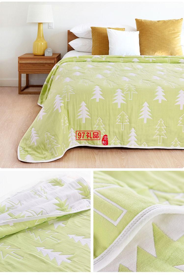 毛巾被 純棉春夏涼被單雙人  六層紗布全棉毛巾毯  可定制LOGO