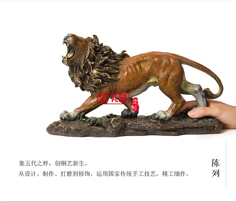 朱炳仁銅 王者雄獅 純銅獅子擺件 家居裝飾藝術工藝品正品禮品