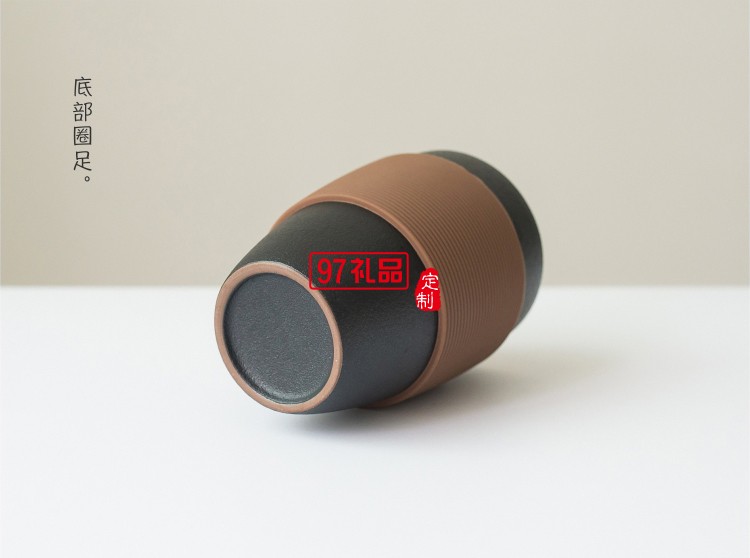 小皿泡茶杯 茶水分離帶過濾網硅膠套創意禮品陶瓷杯