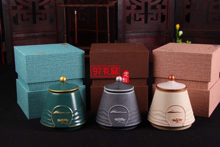 一壺三杯帶茶葉罐 可定制LOGO高檔商務禮品