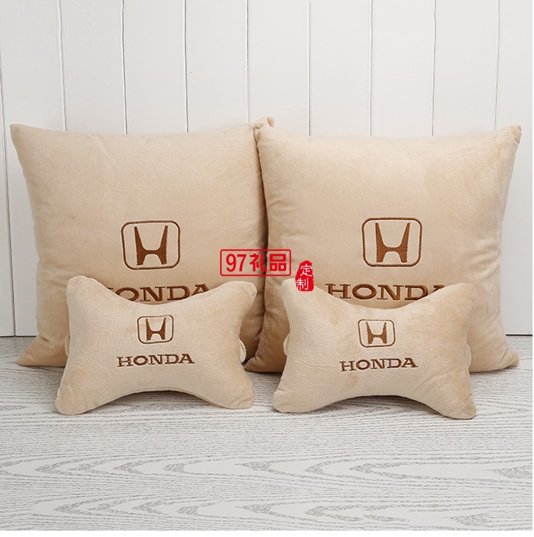 汽車行業定制案例  汽車抱枕四件套  可定制LOGO
