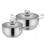 金茂物業定制案例  不銹鋼三層復底加厚 麒麟鍋具兩件套 可定制LOGO