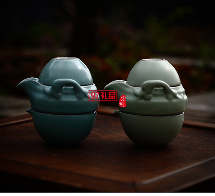 一壺二杯便攜旅行茶具套裝創意禮品可定制logo