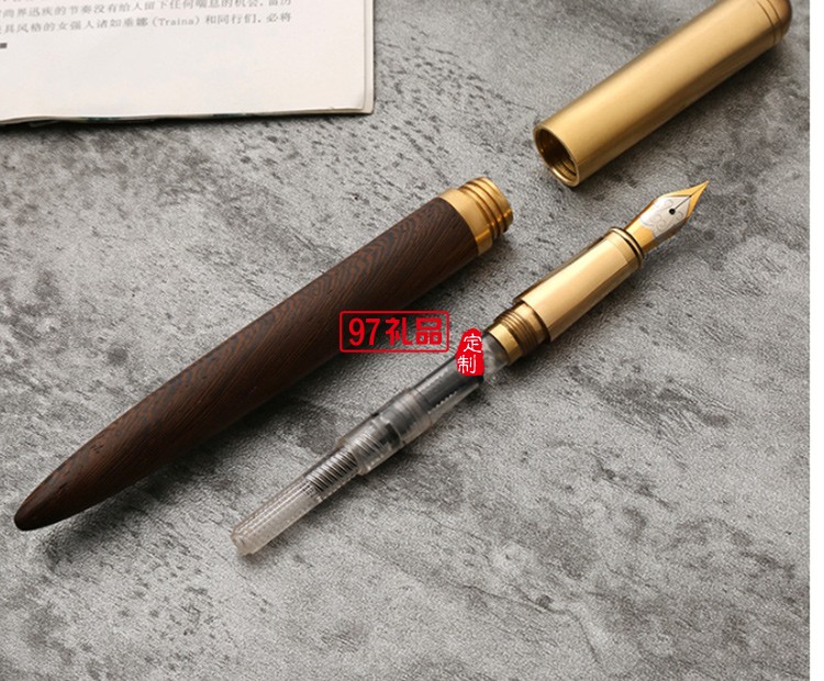 黃銅檀木商務鋼筆簽字筆創意個性禮品廣告筆批發定制logo