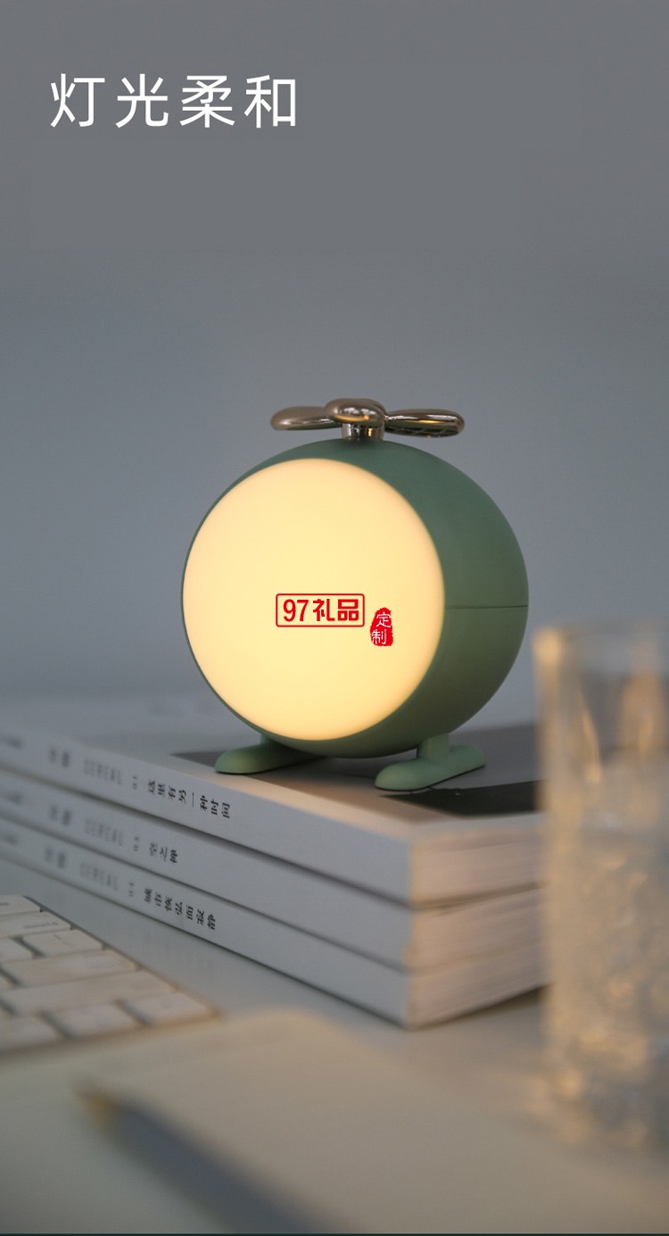直升飛機小夜燈USB充電螺旋槳調光桌面LED臺燈公司廣告禮品定制