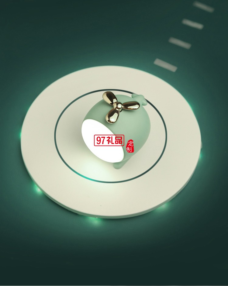 直升飛機小夜燈USB充電螺旋槳調光桌面LED臺燈公司廣告禮品定制