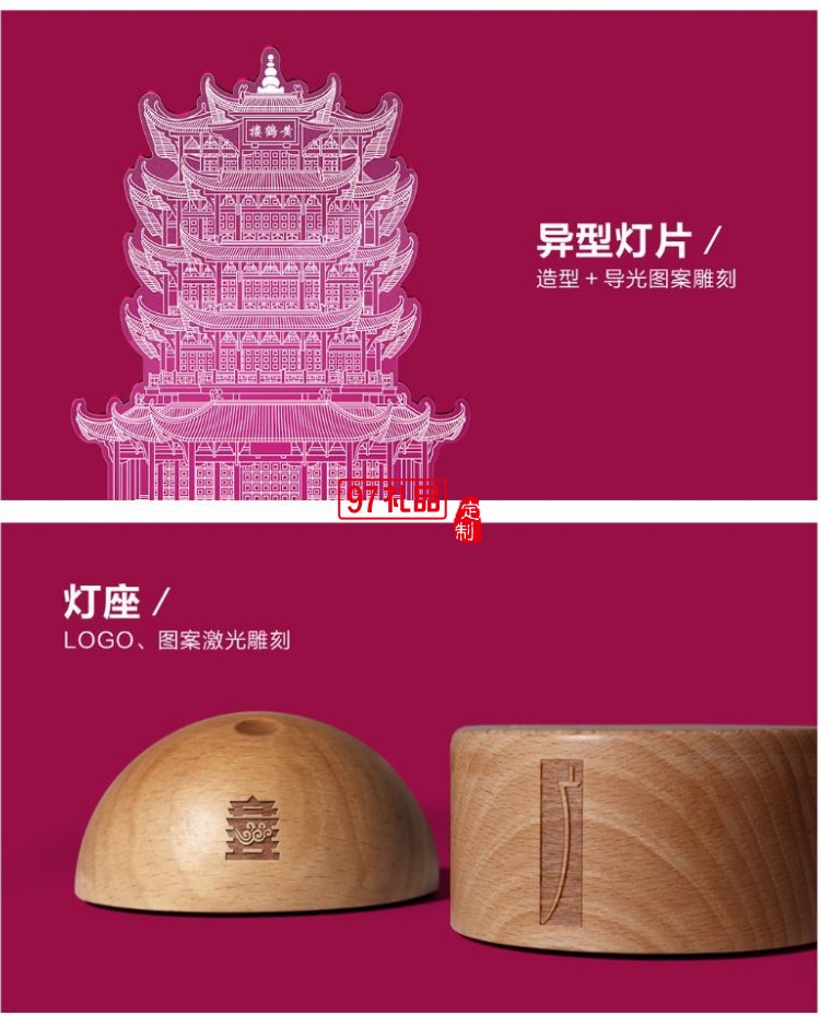 氛圍燈專屬企業定制中國風年會城市紀念春節賀年伴手禮