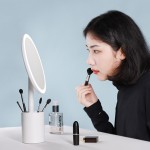 家用桌面女生補光鏡 創意居家帶筆筒梳妝鏡