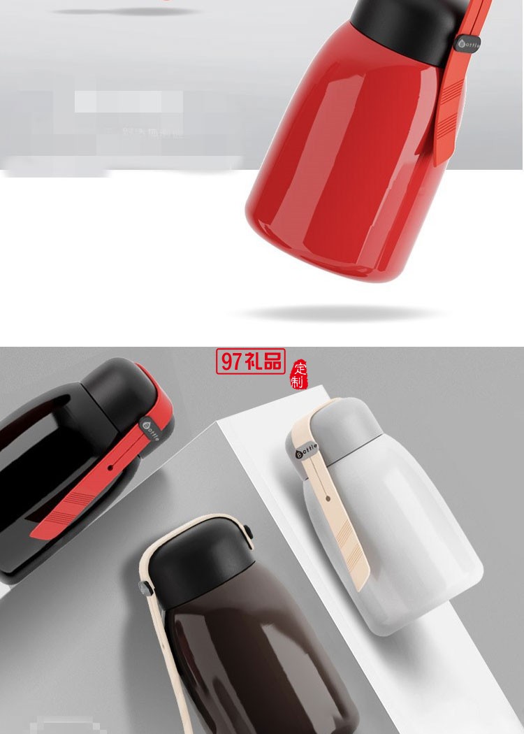 布拉德時尚保溫杯不銹鋼戶外便攜水杯帶提繩定制批發禮品杯