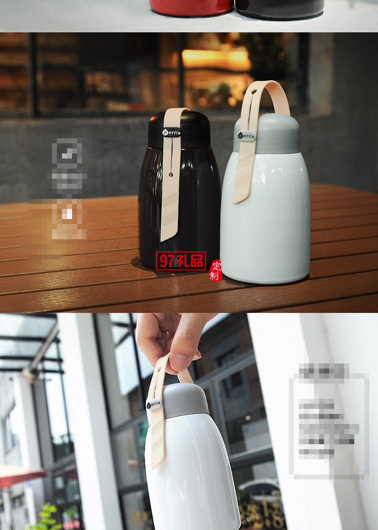 布拉德時尚保溫杯不銹鋼戶外便攜水杯帶提繩定制批發禮品杯