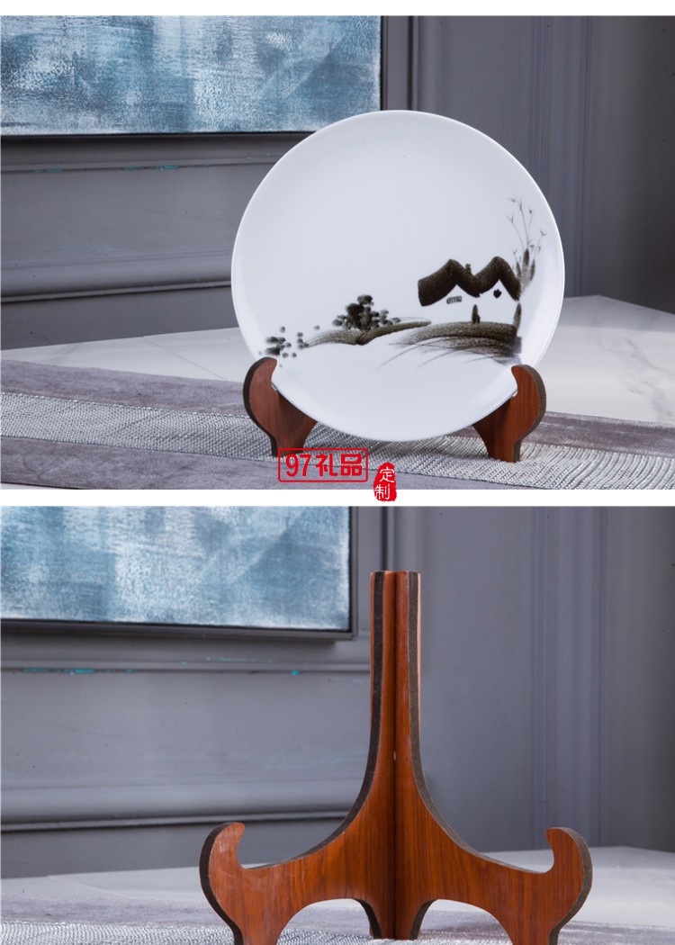 手繪鄉情陶瓷擺件 花瓶含托盤架 家居賓館酒店大廳開張開業展會用