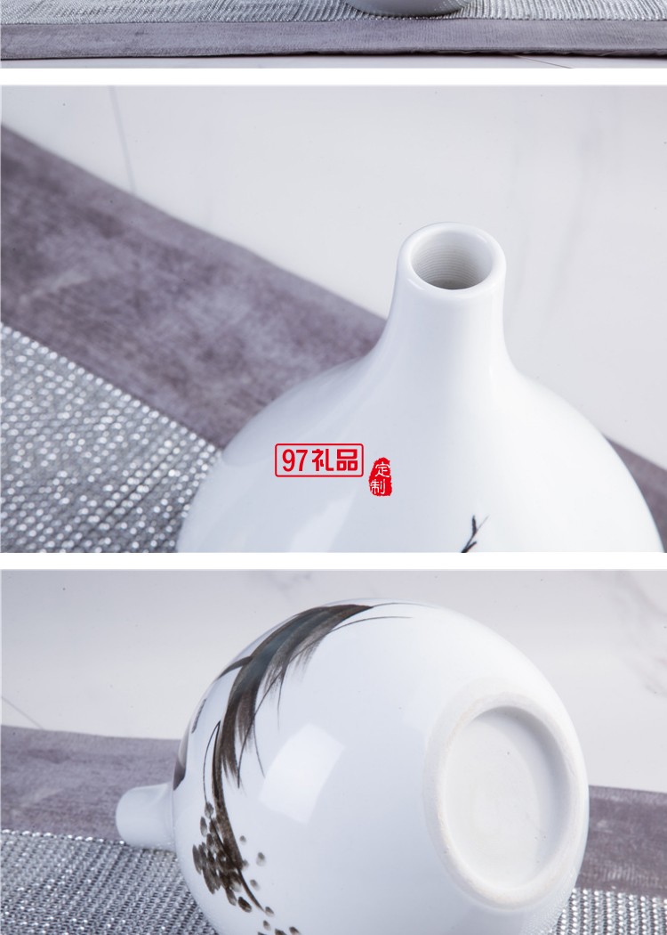 手繪鄉情陶瓷擺件 花瓶含托盤架 家居賓館酒店大廳開張開業展會用