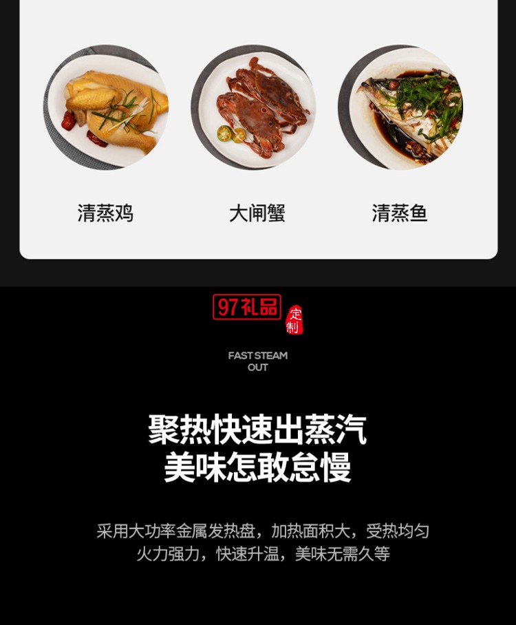 邁卡羅（MACAIIROOS）電蒸鍋多功能家用可定制logo送客戶(hù)禮品