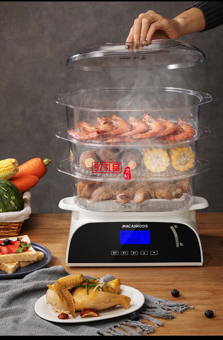 邁卡羅（MACAIIROOS）電蒸鍋多功能家用可定制logo送客戶(hù)禮品