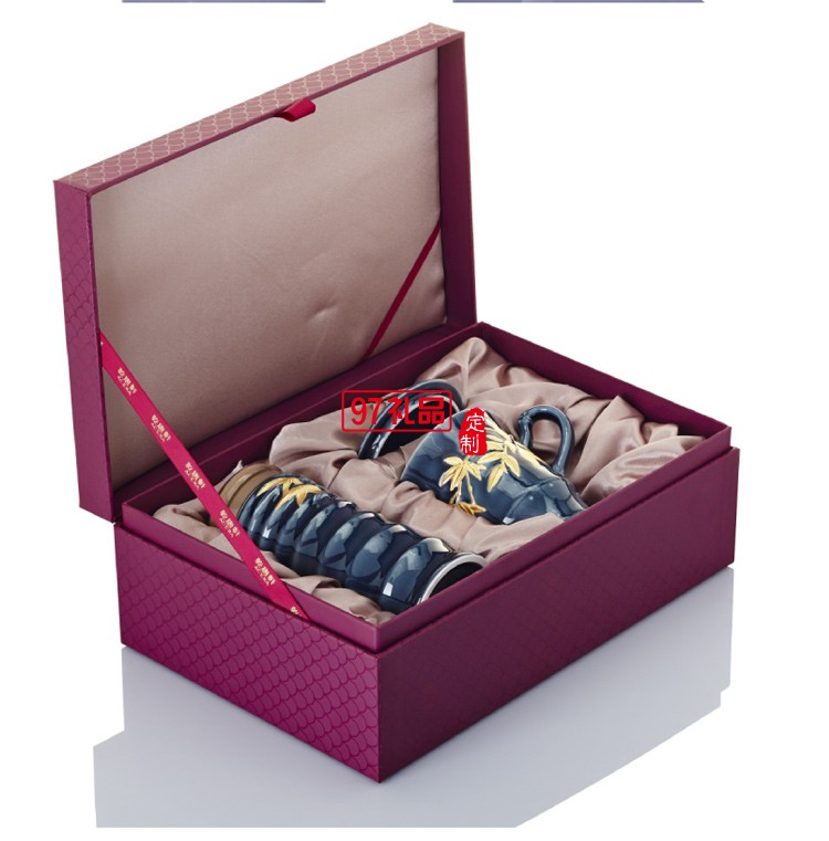 商務典范 大竹節隨身杯&高杯禮盒 350ml雙層/340ml 鎏金寶石