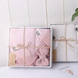 抖音網紅超細纖維禮盒套裝毛巾巾浴巾發帶三合一 可定制logo