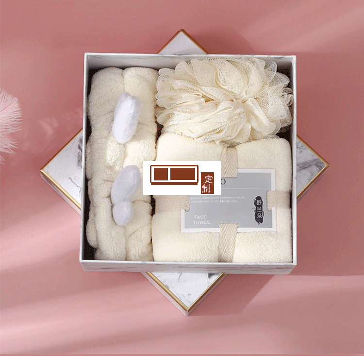 毛巾束發帶沐浴球三件套