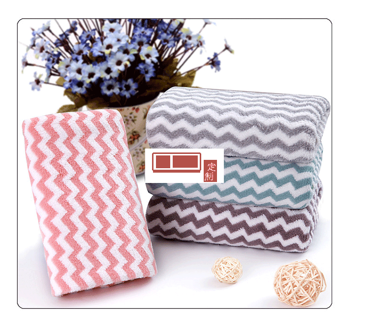 告毛巾公司企業標志Logo珊瑚絨水波紋吸水毛巾